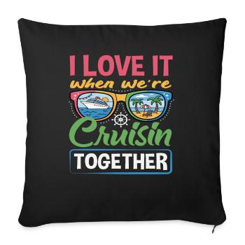 Cruisin Together Sunglasses Vacation Travel - Sofa pillowcase 17,3'' x 17,3'' (45 x 45 cm) - black - Front