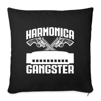 Harmonica Musican Gangster Harmonica - Sofakissenbezug 45 x 45 cm - Schwarz - Vorne