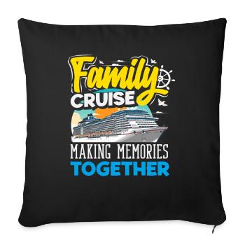 Family Cruise Making Memories Together - Sofa pillowcase 17,3'' x 17,3'' (45 x 45 cm) - black - Front
