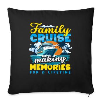 Family Cruise Memories Lifetime Kreuzfahrt - Sofa pillowcase 17,3'' x 17,3'' (45 x 45 cm) - black - Front