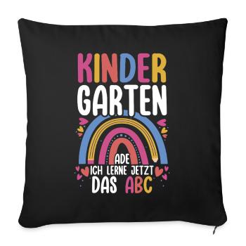 Kindergarten Ade Ich Lerne Jetzt Das ABC - Sofakissenbezug 45 x 45 cm - Schwarz - Vorne
