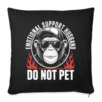 Emotional Support Husband Monkey - Sofa pillowcase 17,3'' x 17,3'' (45 x 45 cm) - black - Front