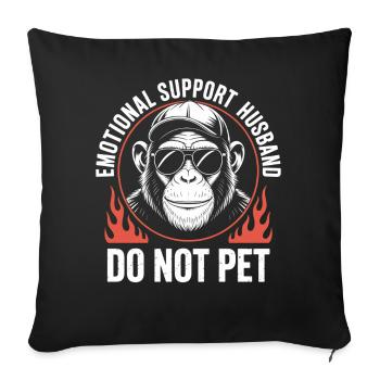 Singe de soutien émotionnel à ne pas caresser - Housse de coussin décorative 45 x 45 cm - noir - Devant