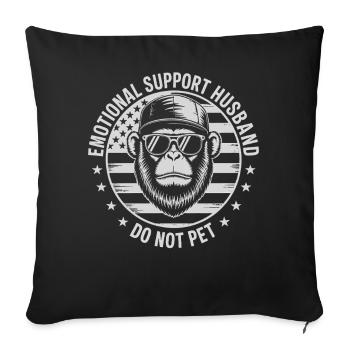 Emotional Support Husband Do Not Pet - Sofa pillowcase 17,3'' x 17,3'' (45 x 45 cm) - black - Front