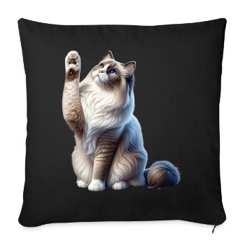 Ragdoll Katze Chatte Ragdoll - Housse de coussin décorative 45 x 45 cm - noir - Devant