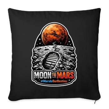 Let's go to Mars. Mars exploration mission - Sofa pillowcase 17,3'' x 17,3'' (45 x 45 cm) - black - Front