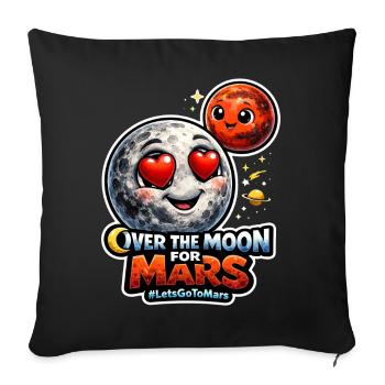 Lass Uns Zum Mars Gehen. Mars-erkundungsmission - Sofakissenbezug 45 x 45 cm - Schwarz - Vorne