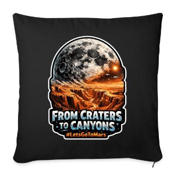 Lass Uns Zum Mars Gehen. Mars-erkundungsmission - Sofakissenbezug 45 x 45 cm - Schwarz - Vorne