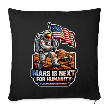 Allons sur Mars. Mission d’exploration de Mars - Housse de coussin décorative 45 x 45 cm - noir - Devant