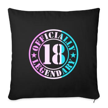 18th Birthday Boy Girl Legend Level 18 - Sofa pillowcase 17,3'' x 17,3'' (45 x 45 cm) - black - Front