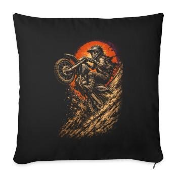 Dirtbike Dirt Bike Motocross - Sofa pillowcase 17,3'' x 17,3'' (45 x 45 cm) - black - Front