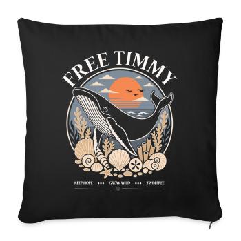 Humpback Whale Timmy Hope Statement Merch - Sofa pillowcase 17,3'' x 17,3'' (45 x 45 cm) - black - Front