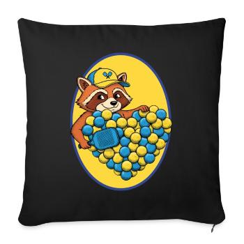 Joueur drôle de pickleball pickleball - Housse de coussin décorative 45 x 45 cm - noir - Devant