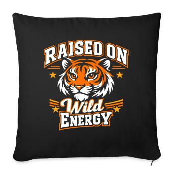 Tiger Wild Energy - Sofa pillowcase 17,3'' x 17,3'' (45 x 45 cm) - black - Front