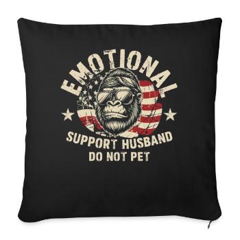 Drapeau émotionnel Gorilla USA - Housse de coussin décorative 45 x 45 cm - noir - Devant