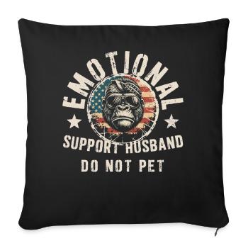 Mari de soutien émotionnel ne caressent pas - Housse de coussin décorative 45 x 45 cm - noir - Devant