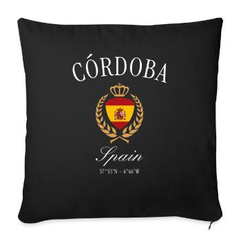 Córdoba Spanien Wappen Krone – Reise Souvenir - Sofakissenbezug 45 x 45 cm - Schwarz - Vorne