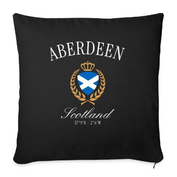 Aberdeen Schottland Wappen Krone – Reise Souvenir - Sofakissenbezug 45 x 45 cm - Schwarz - Vorne