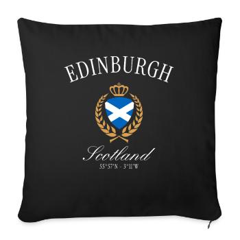 Couronne des armoiries d’Édimbourg, Écosse – Souvenir de voyage - Housse de coussin décorative 45 x 45 cm - noir - Devant