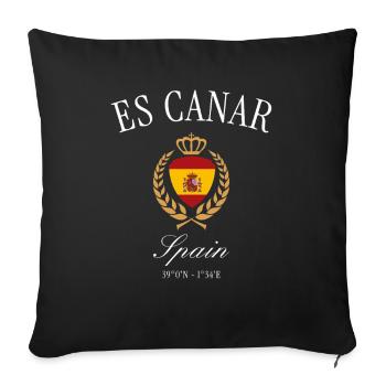 Es Canar Ibiza Spanien Wappen – Reise Souvenir - Sofakissenbezug 45 x 45 cm - Schwarz - Vorne