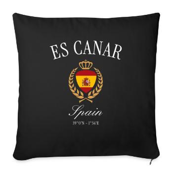 Es Canar Ibiza Spain Coat of Arms – Travel Souvenir - Sofa pillowcase 17,3'' x 17,3'' (45 x 45 cm) - black - Front