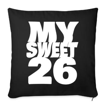 Birthday 26 - Sofa pillowcase 17,3'' x 17,3'' (45 x 45 cm) - black - Front