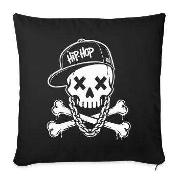 Hip Hop Skull Streetwear Rap Urban Style Shirt - Sofa pillowcase 17,3'' x 17,3'' (45 x 45 cm) - black - Front