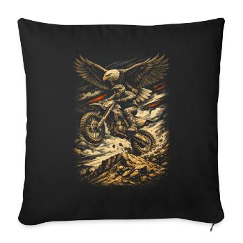 Dirtbike Dirt Bike Motocross - Sofa pillowcase 17,3'' x 17,3'' (45 x 45 cm) - black - Front
