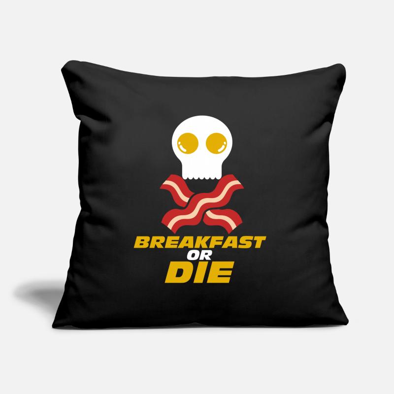 Frühstück oder Totenkopf-Speck-Ei Sofakissenbezug 45 x 45 cm