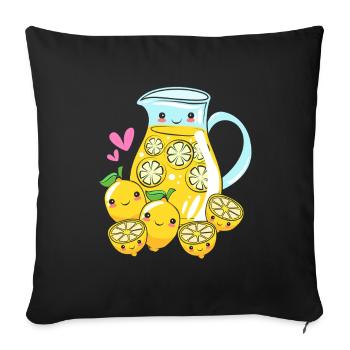 Lemonade Stand Lemonade Limo - Sofa pillowcase 17,3'' x 17,3'' (45 x 45 cm) - black - Front