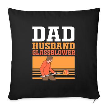 Glass Glassblower - Sofa pillowcase 17,3'' x 17,3'' (45 x 45 cm) - black - Front