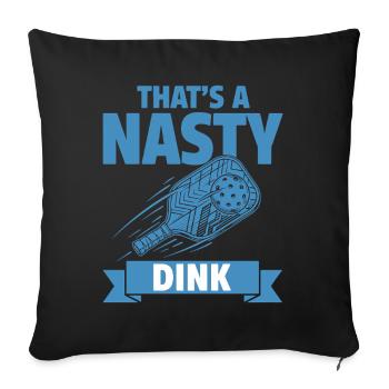 Joueur drôle de pickleball qui est un vilain amour - Housse de coussin décorative 45 x 45 cm - noir - Devant