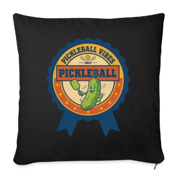Joueur drôle de pickleball Joueurs de pickleball - Housse de coussin décorative 45 x 45 cm - noir - Devant