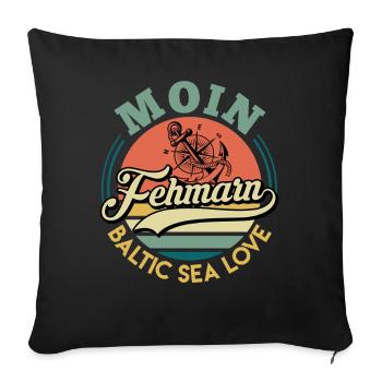 Insel Fehmarn MOIN FEHMARN OSTSEELIEBE Lustig - Sofakissenbezug 45 x 45 cm - Schwarz - Vorne