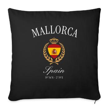 Mallorca Spanien Wappen Krone – Reise Souvenir - Sofakissenbezug 45 x 45 cm - Schwarz - Vorne