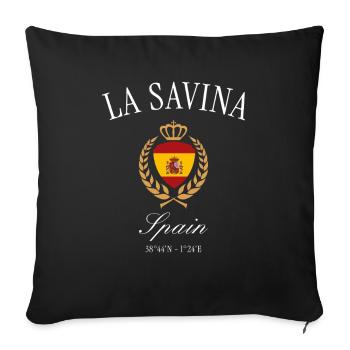 La Savina Formentera Spanien Wappen Reise Souvenir - Sofakissenbezug 45 x 45 cm - Schwarz - Vorne