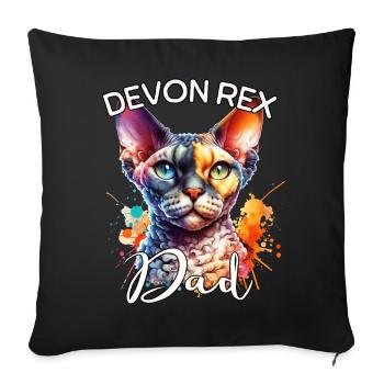 Devon Rex Dad - Sofa pillowcase 17,3'' x 17,3'' (45 x 45 cm) - black - Front