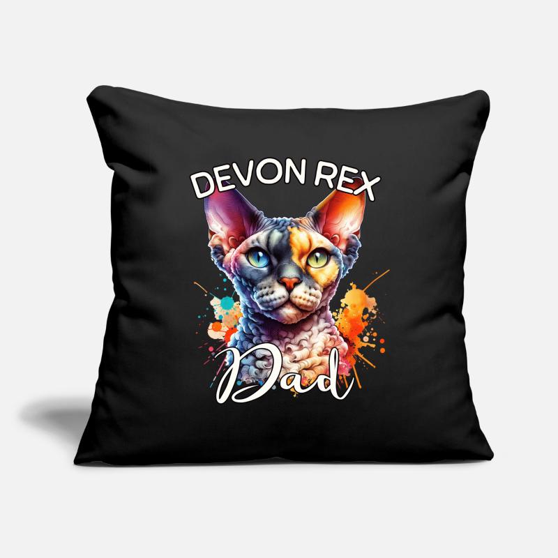 Papa Devon Rex Housse de coussin décorative 45 x 45 cm