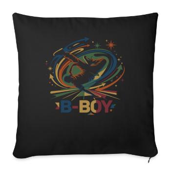 Breakdance B-Boy Graffiti Streetdance - Sofakissenbezug 45 x 45 cm - Schwarz - Vorne