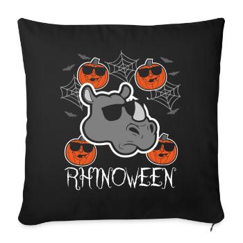 Safari Afrique Faune du Serengeti Rhinocéros d’Halloween - Housse de coussin décorative 45 x 45 cm - noir - Devant