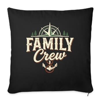 Family Crew Compass Anchor Vintage - Housse de coussin décorative 45 x 45 cm - noir - Devant