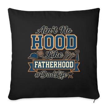 Vie de père Paternité Outil Grill Papa - Housse de coussin décorative 45 x 45 cm - noir - Devant