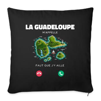 La Guadeloupe M’appelle Faut Que J’y Aille Humour - Housse de coussin décorative 45 x 45 cm - noir - Devant