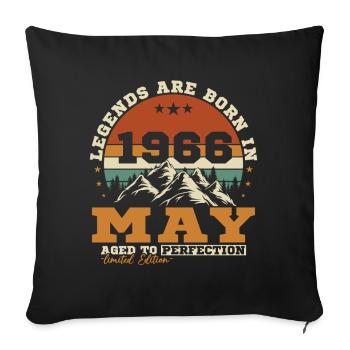 Geburtstagsgeschenk Mai 1966 - Sofakissenbezug 45 x 45 cm - Schwarz - Vorne