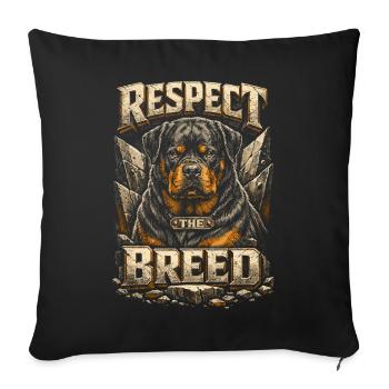 Le Rottweiler Respecte la Race - Housse de coussin décorative 45 x 45 cm - noir - Devant