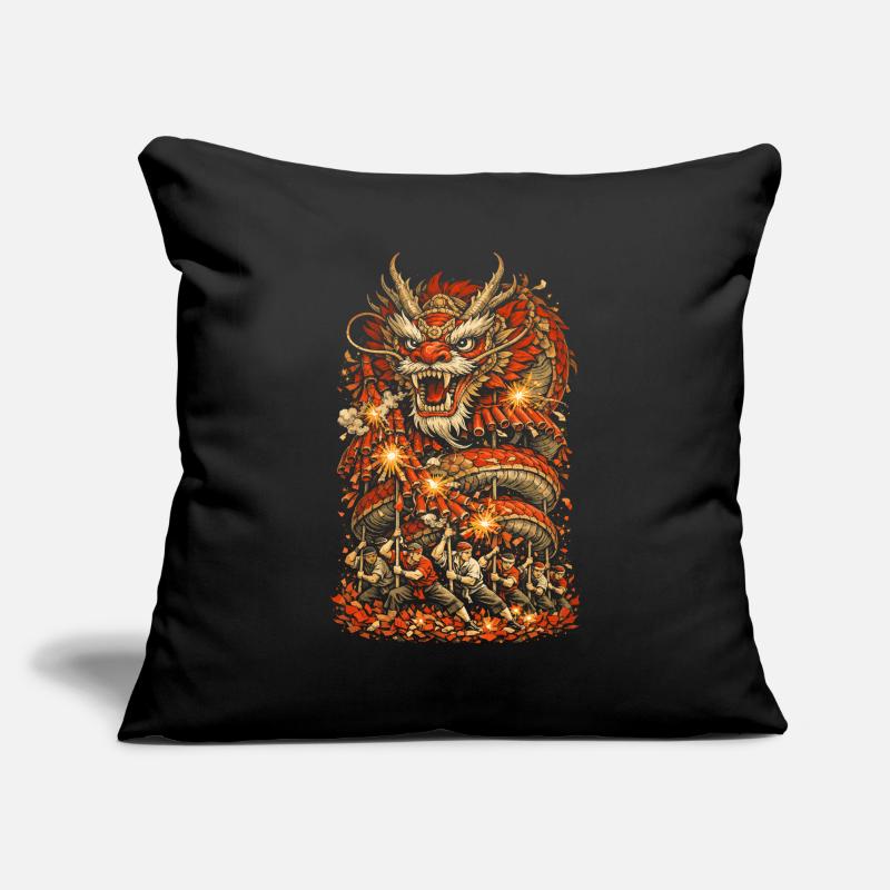 Dragon Dance Dragon Dance Fireworks Sofa pillowcase 17,3'' x 17,3'' (45 x 45 cm)