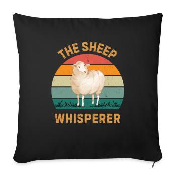 Sheep Whisperer - Funny Sheep Farmer & Shepherd - Sofa pillowcase 17,3'' x 17,3'' (45 x 45 cm) - black - Front