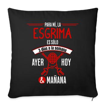 Passion quotidienne de l’escrime - Housse de coussin décorative 45 x 45 cm - noir - Devant
