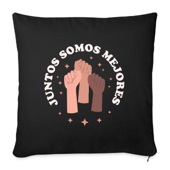 United Fists Circle - Sofa pillowcase 17,3'' x 17,3'' (45 x 45 cm) - black - Front
