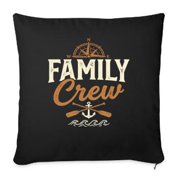 Family Crew Paddel Boot Familien Urlaub - Sofakissenbezug 45 x 45 cm - Schwarz - Vorne